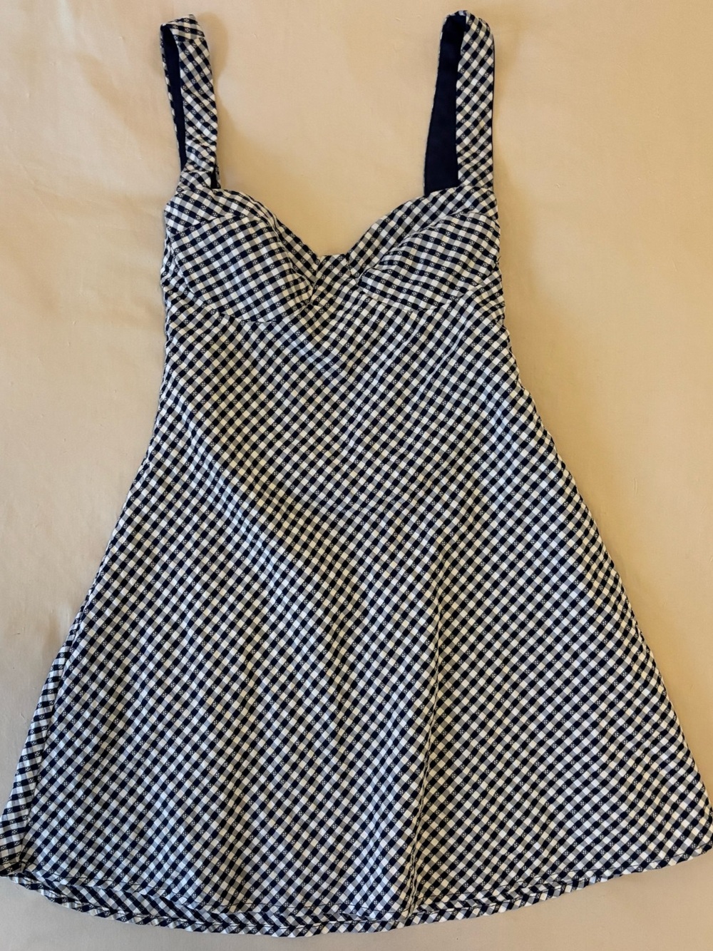 Princess Polly Navy and White Gingham Dress Top